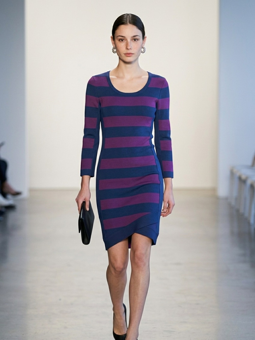 BCBGMAXAZRIA Kendall Striped Bodycon Knit Dress